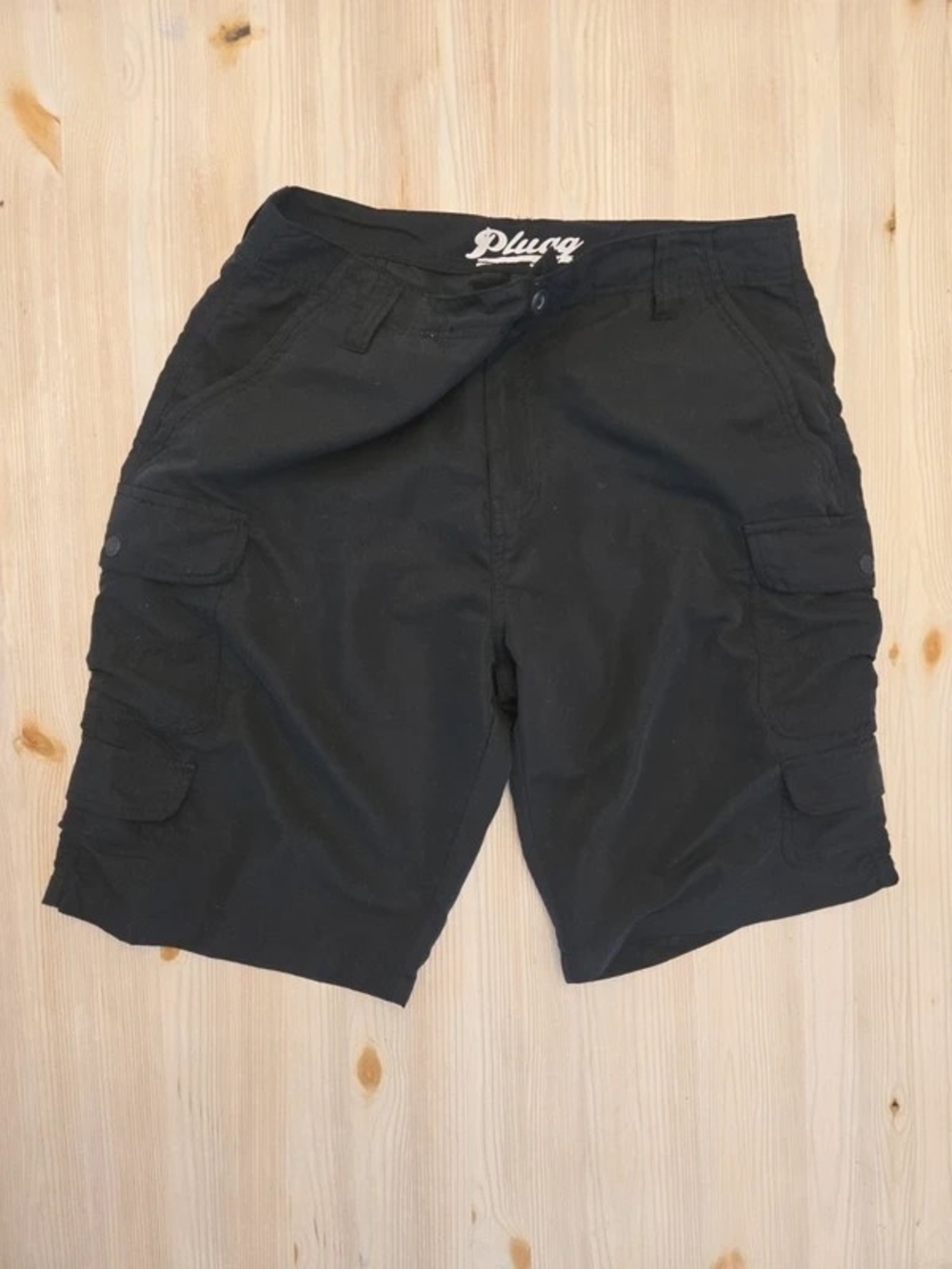 Plugg Black Men's Cargo Shorts with Multiple Pockets